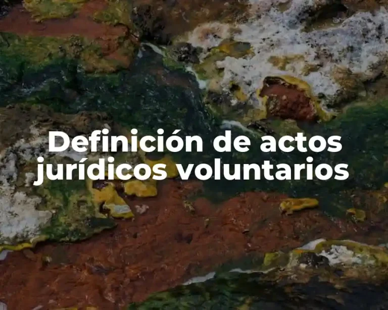 Definición de actos jurídicos voluntarios