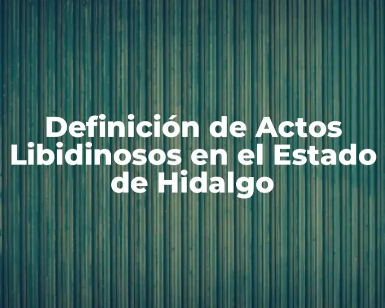 Definición de Actos Libidinosos en el Estado de Hidalgo