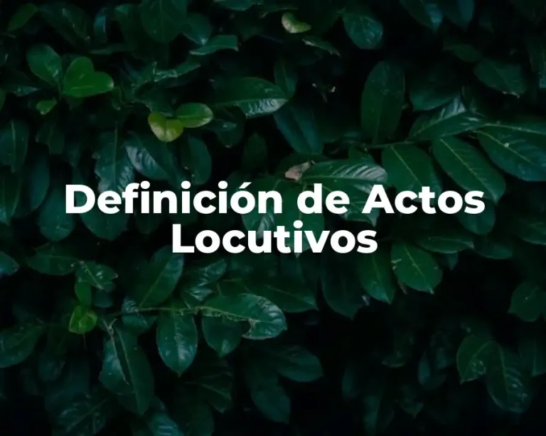 Definición de Actos Locutivos