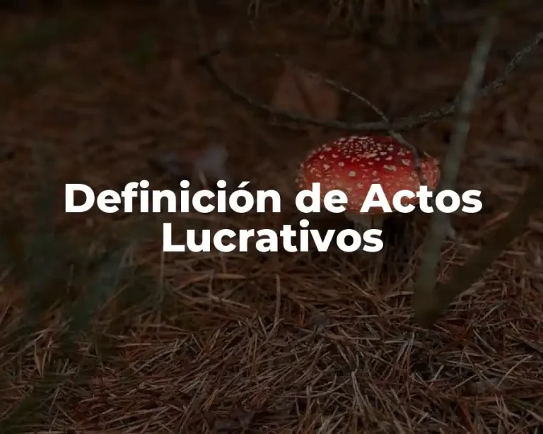 Definición de Actos Lucrativos
