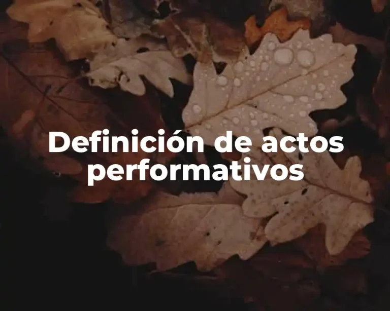 Definición de actos performativos