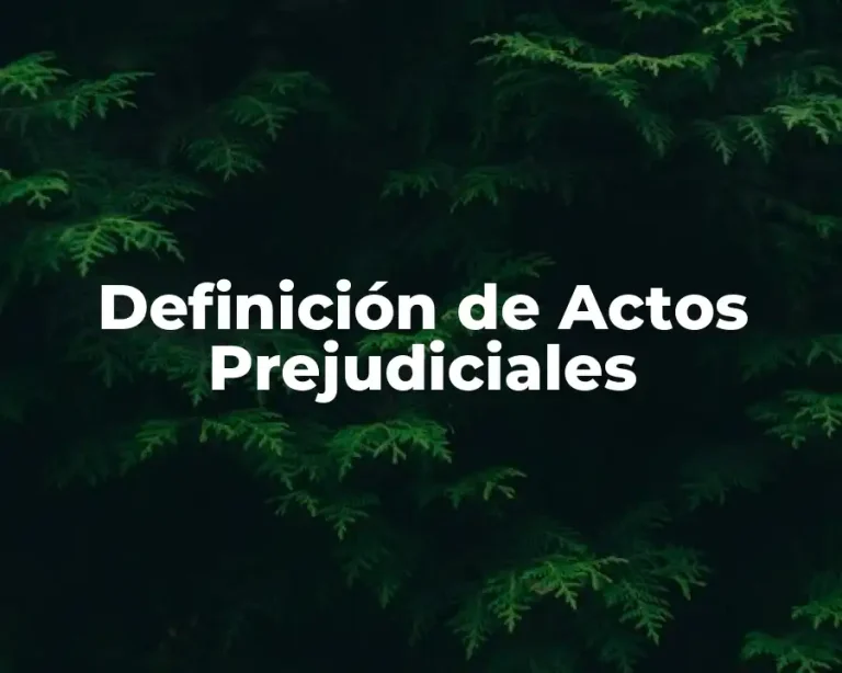 Definición de Actos Prejudiciales