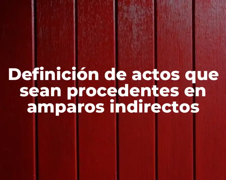 Definición de actos que sean procedentes en amparos indirectos