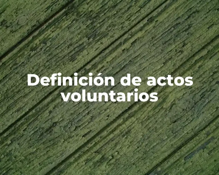 Definición de actos voluntarios