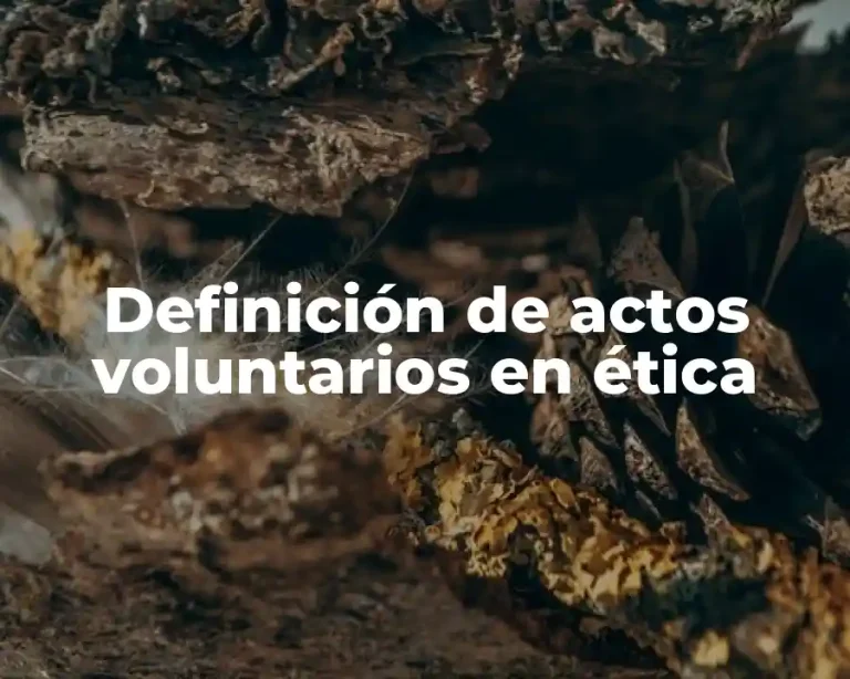 Definición de actos voluntarios en ética