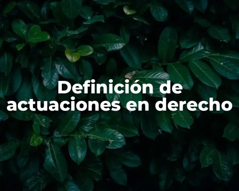 Definición de actuaciones en derecho