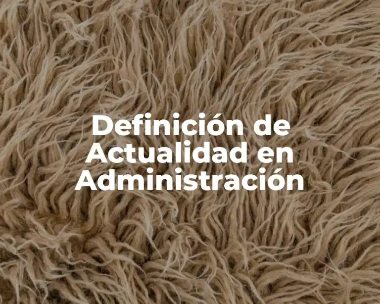 Definición de Actualidad en Administración