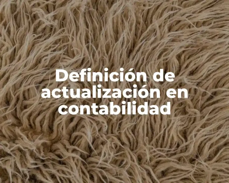 Definición de actualización en contabilidad