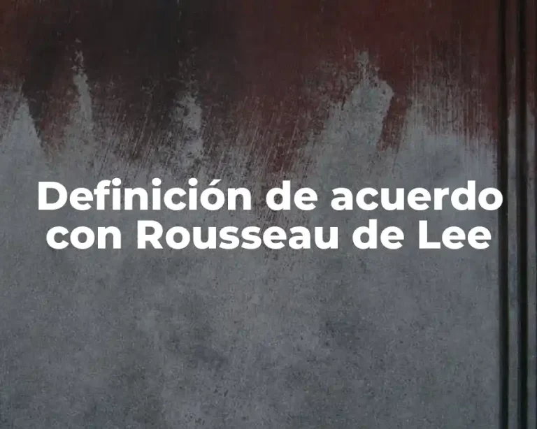 Definición de acuerdo con Rousseau de Lee