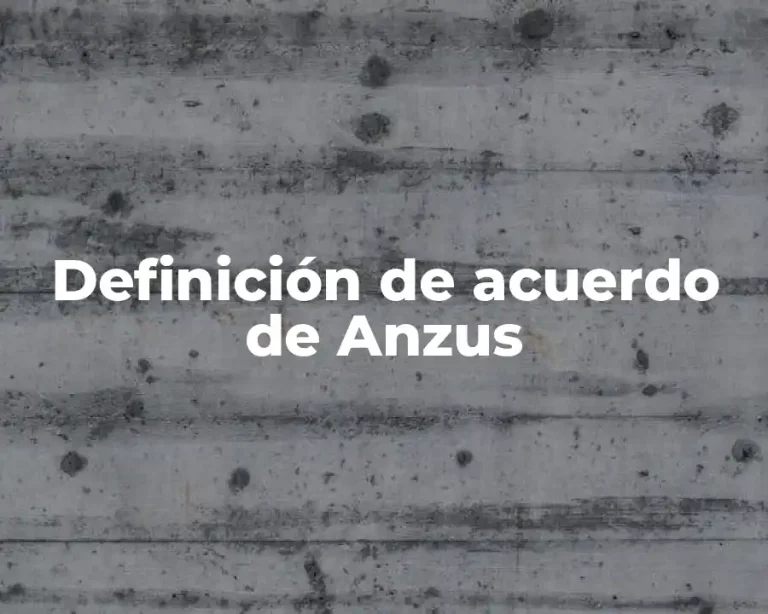 Definición de acuerdo de Anzus