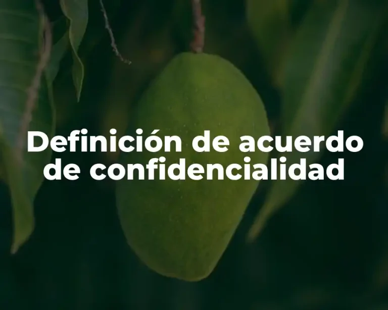 Definición de acuerdo de confidencialidad
