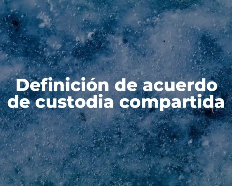 Definición de acuerdo de custodia compartida
