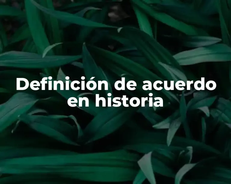 Definición de acuerdo en historia