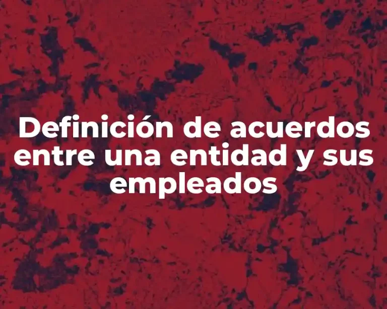 Definición de acuerdos entre una entidad y sus empleados