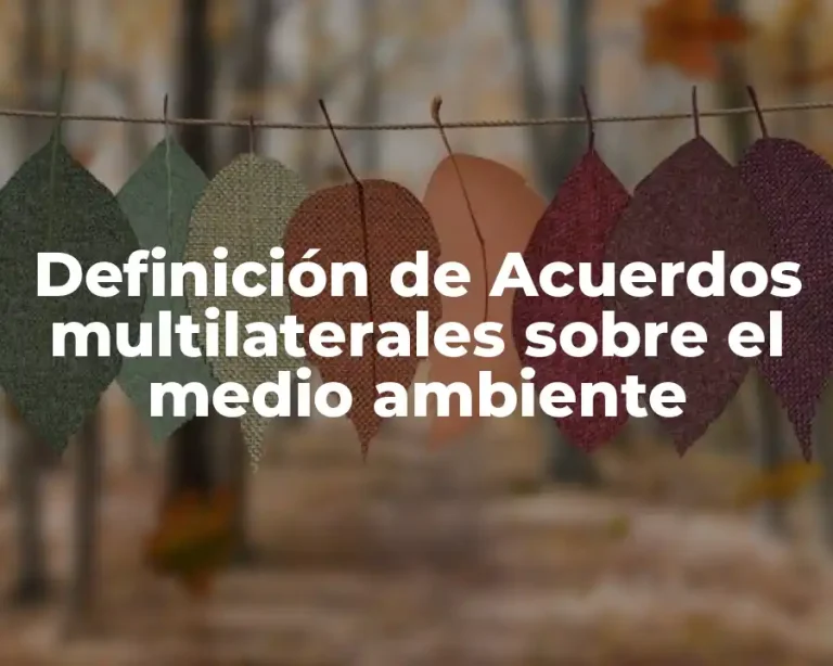 Definición de Acuerdos multilaterales sobre el medio ambiente