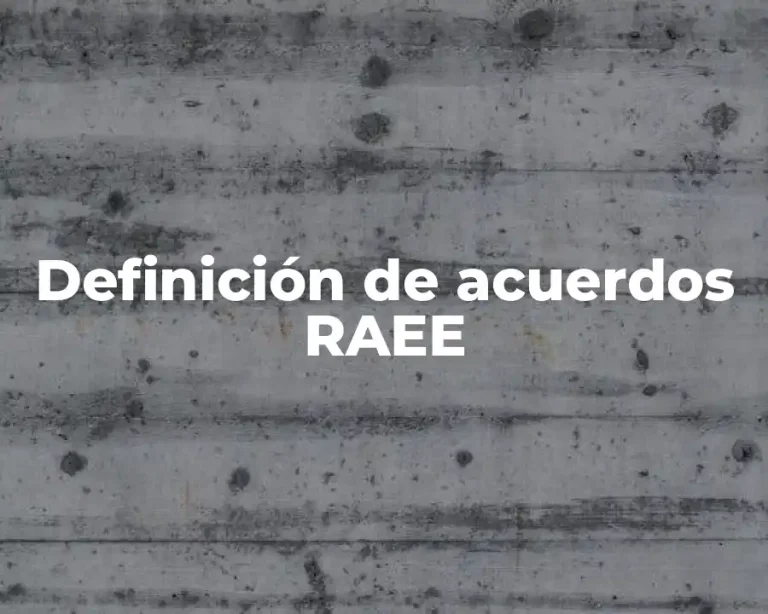 Definición de acuerdos RAEE