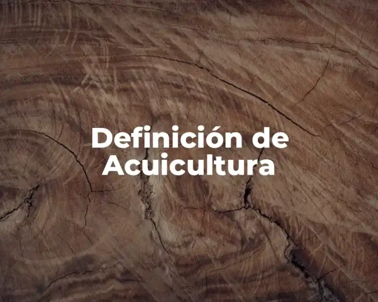 Definición de Acuicultura