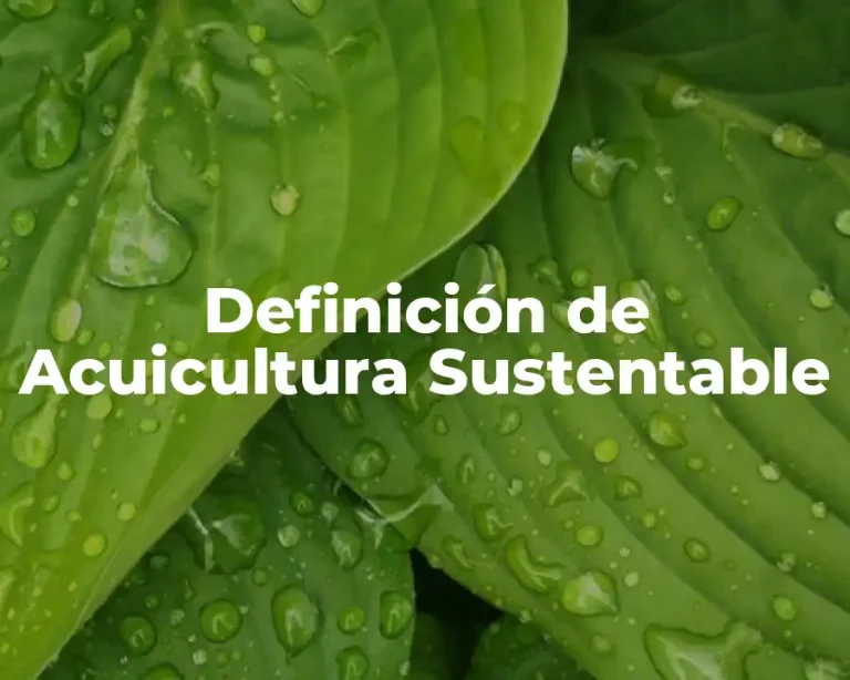 Definición de Acuicultura Sustentable