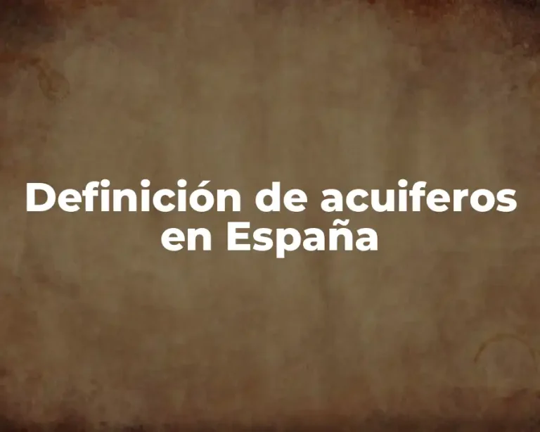 Definición de acuiferos en España