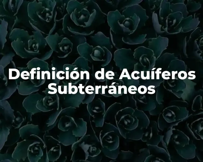 Definición de Acuíferos Subterráneos