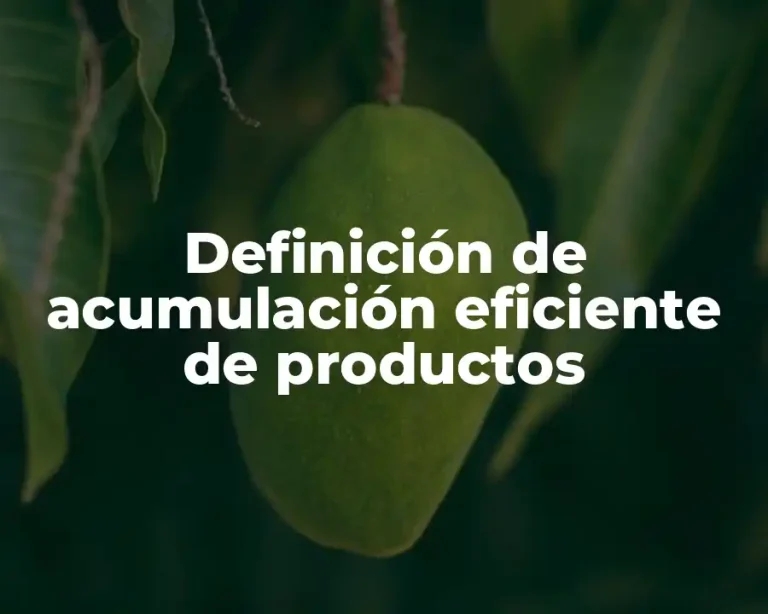 Definición de acumulación eficiente de productos