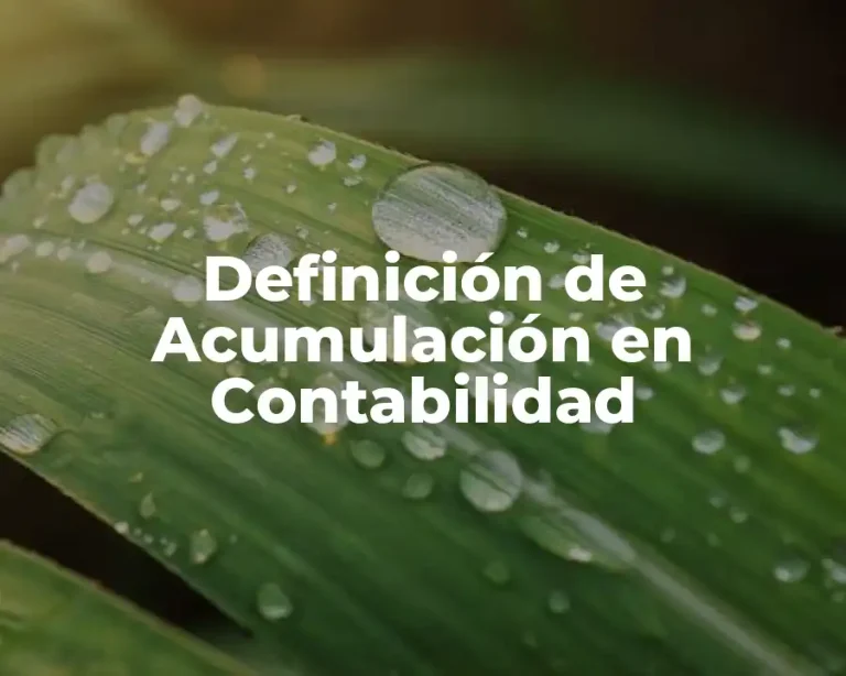 Definición de Acumulación en Contabilidad
