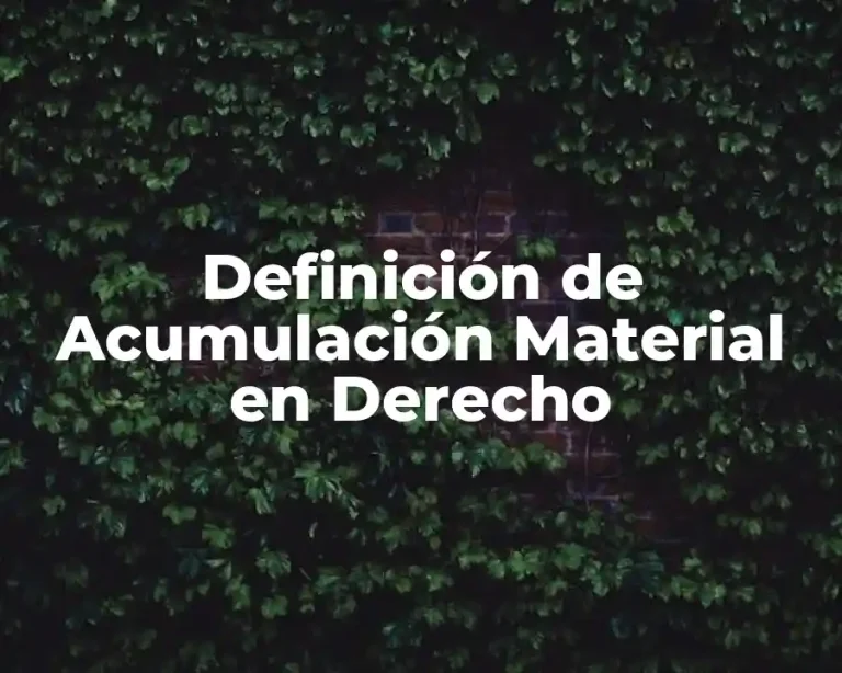 Definición de Acumulación Material en Derecho