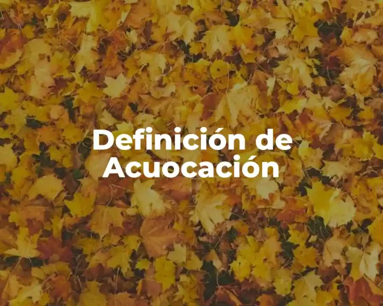 Definición de Acuocación