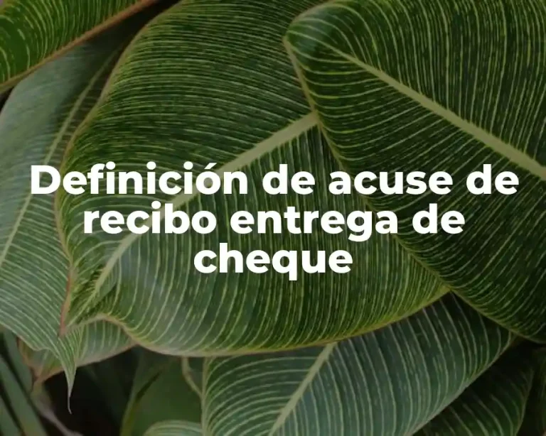 Definición de acuse de recibo entrega de cheque
