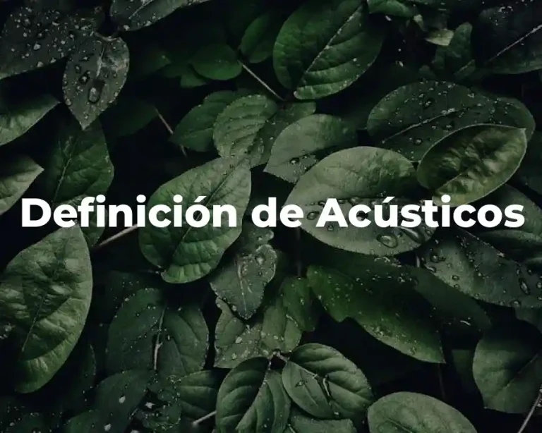 Definición de Acústicos