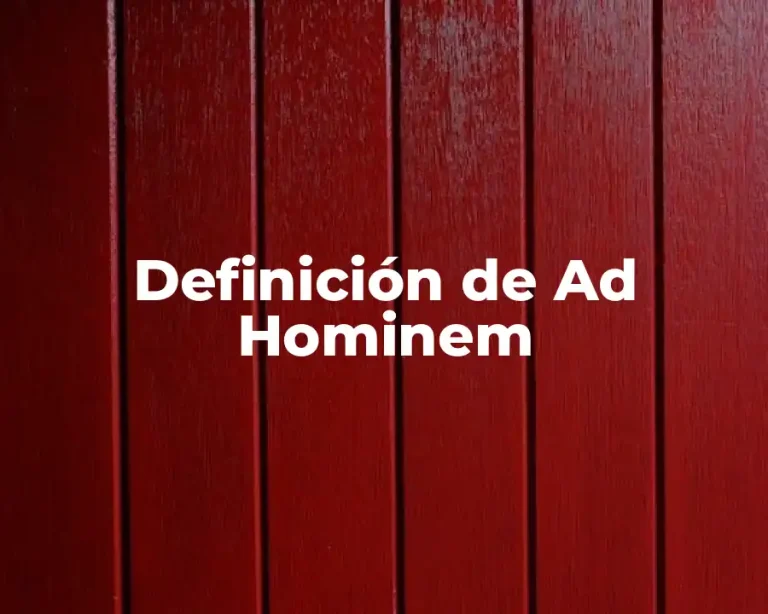 Definición de Ad Hominem