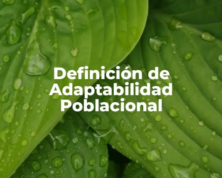 Definición de Adaptabilidad Poblacional