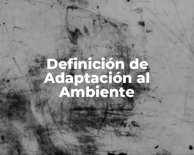 Definición de Adaptación al Ambiente