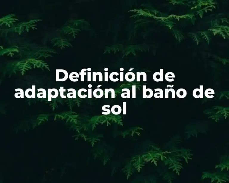 Definición de adaptación al baño de sol