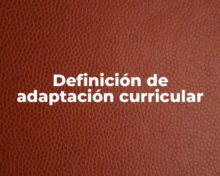 Definición de adaptación curricular
