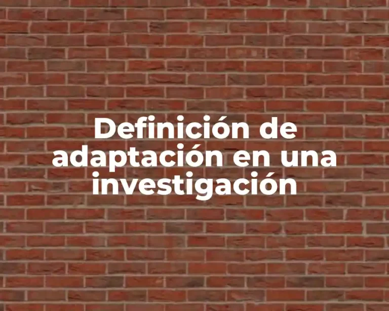 Definición de adaptación en una investigación