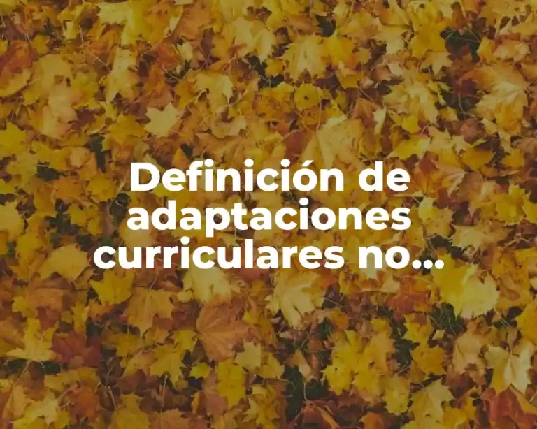 Definición de adaptaciones curriculares no significativas en infantil