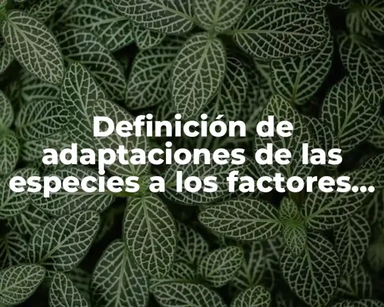 Definición de adaptaciones de las especies a los factores abioticos