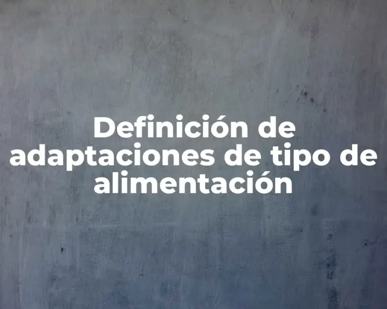 Definición de adaptaciones de tipo de alimentación