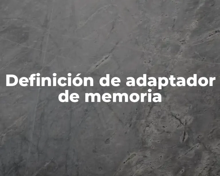 Definición de adaptador de memoria
