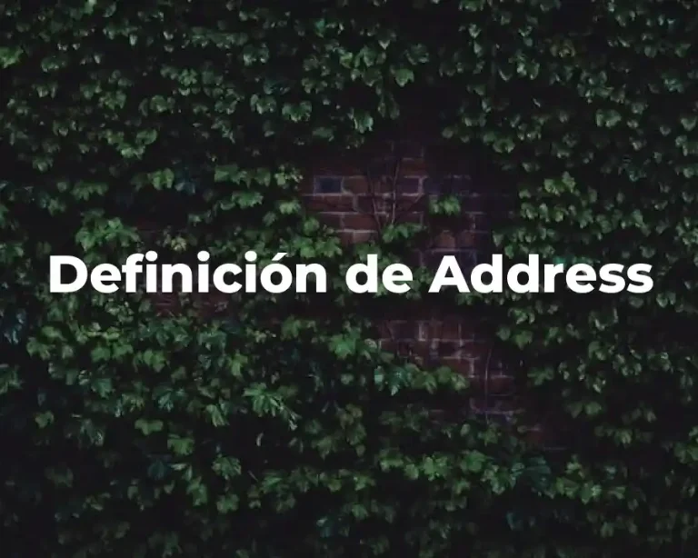 Definición de Address