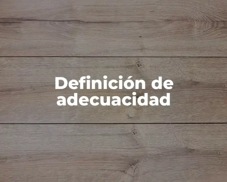 Definición de adecuacidad