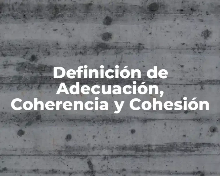 Definición de Adecuación, Coherencia y Cohesión