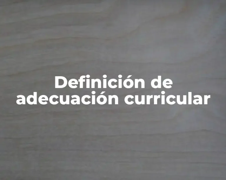 Definición de adecuación curricular