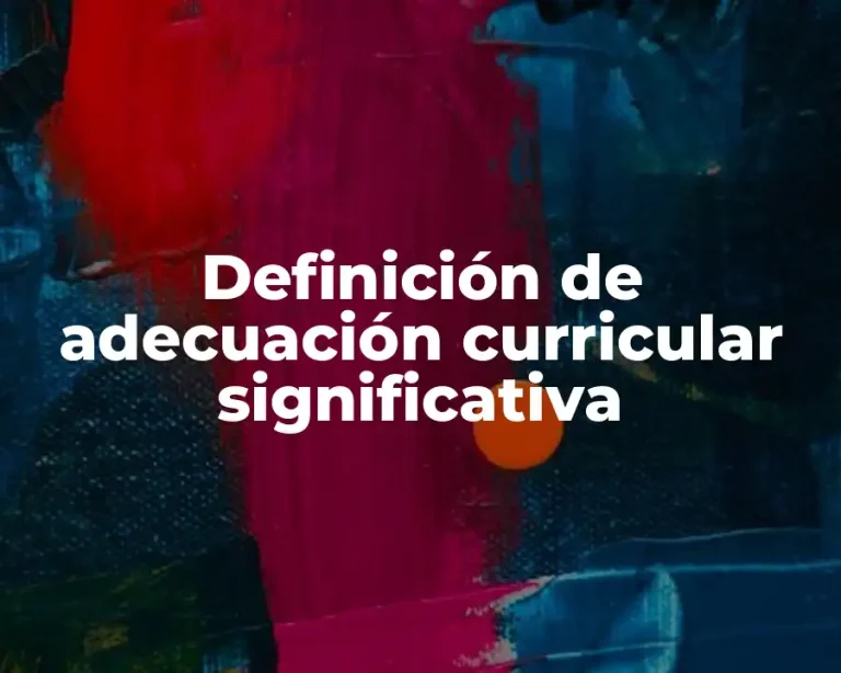 Definición de adecuación curricular significativa