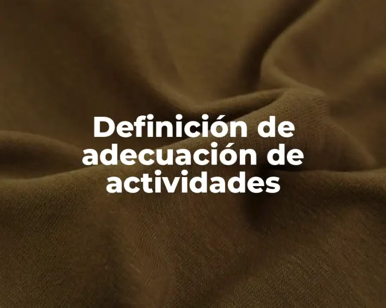 Definición de adecuación de actividades