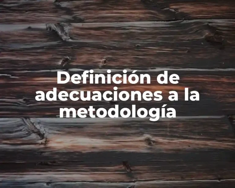 Definición de adecuaciones a la metodología