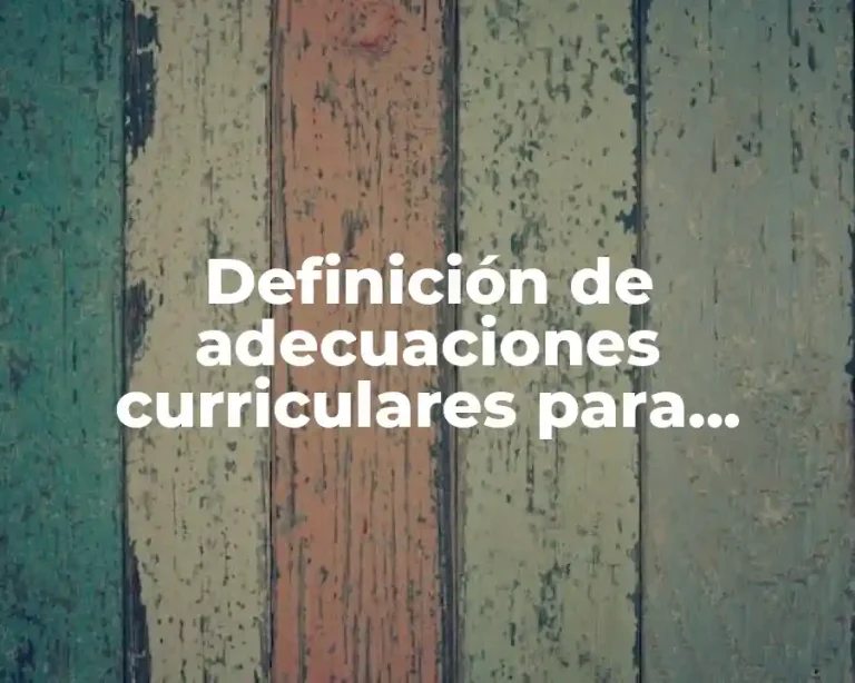 Definición de adecuaciones curriculares para primaria