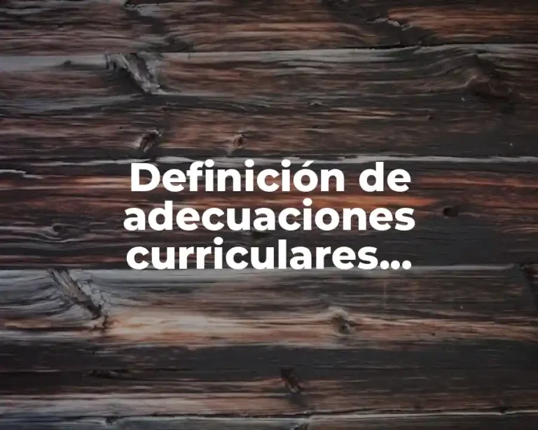 Definición de adecuaciones curriculares significativas