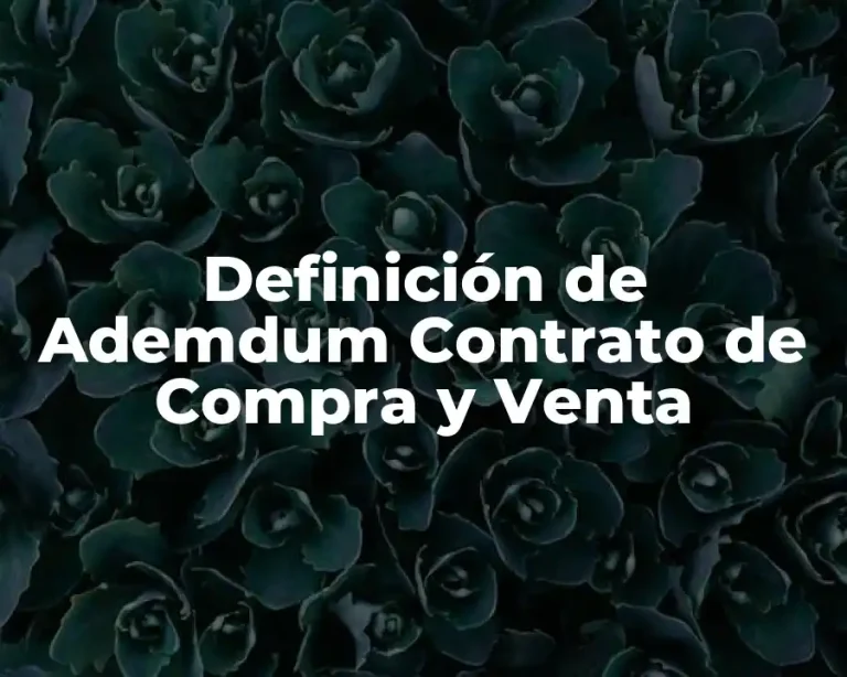 Definición de Ademdum Contrato de Compra y Venta